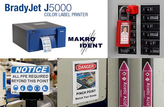 BradyJet J5000 Farbdrucker für Lean + Lockout-Tagout Programme