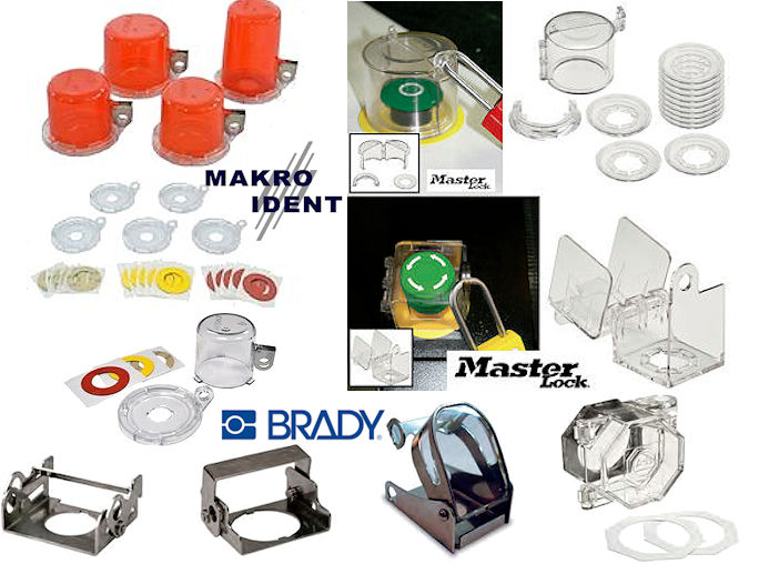 sicherheitsabdeckungen Sicherheits-Verriegelungen für Notaus-, Drehschalter und Drucktasten