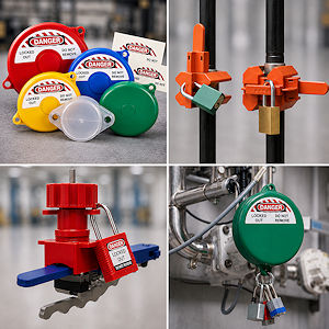LOTO Ventilverriegelungen f&uuml;r Handr&auml;der und Kugelh&auml;hne