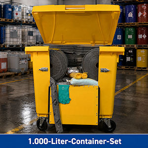 1.000 Liter Notfall-Container mit Universal- und Chemikalienbindemitteln