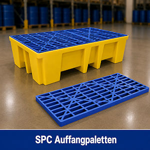 Gro&szlig;e Auffangpalette und zus&auml;tzlichem Gitterrost