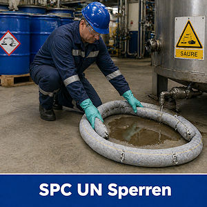 Sperren zum Eingrenzen versch&uuml;tteter Chemikalien