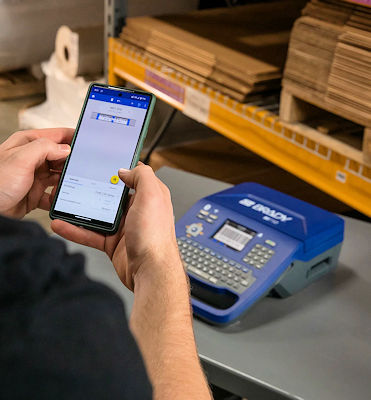 Brady M710 Anwendung mit Handy