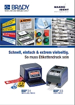 Broschüre Etikettendrucker BBP33 und Schilderdrucekr BBP31