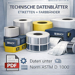 Technische Datenbl&auml;tter Brady Etiketten und Farbb&auml;nder