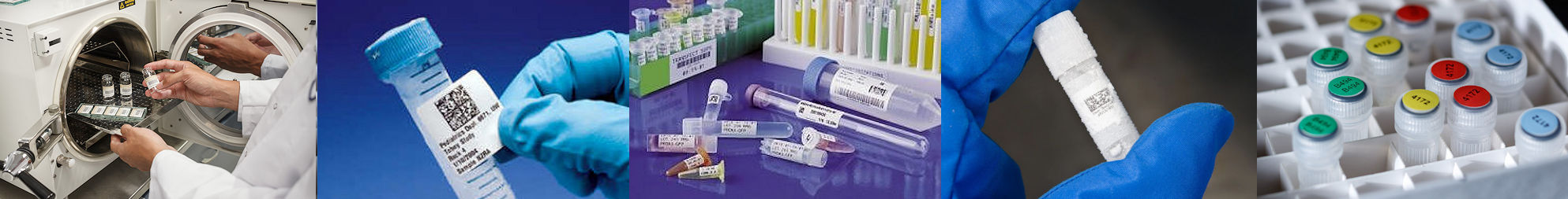 Chemikalienbeständige Laboretiketten für Röhrchen, konische Gefäße und Objektträger