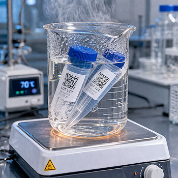 Laboretiketten f&uuml;r Hei&szlig;wasserb&auml;der