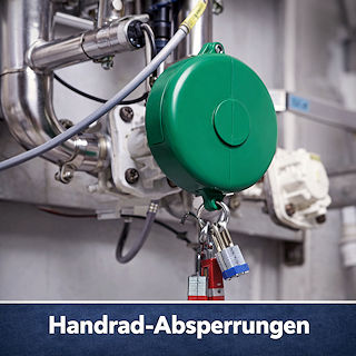 Handrad-Absperrung Gr&uuml;n