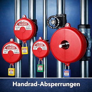 Rote Handrad-Absperrungen