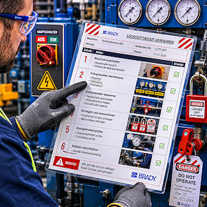 Lockout Tagout Prozedur f&uuml;r schrittweises Absperren und Absichern