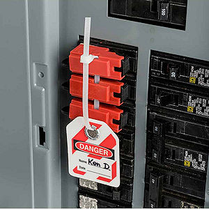 TagLock Verriegelung f&uuml;r Schutzschalter mit Hebelloch