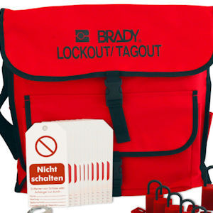 Rote Lockout-Tagout Umh&auml;ngetasche