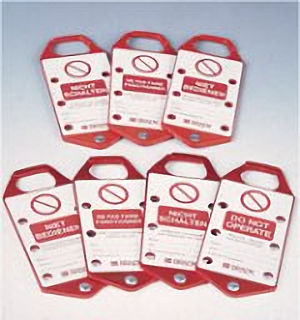 Beschriftbare Blockierb&uuml;gel