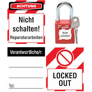 Etiketten f&uuml;r Sicherheitsschl&ouml;sser