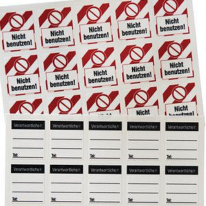 Sticker f&uuml;r Sicherheitsschl&ouml;sser