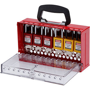 SlimView Gruppenverschlusskasten ROT mit Inhalt