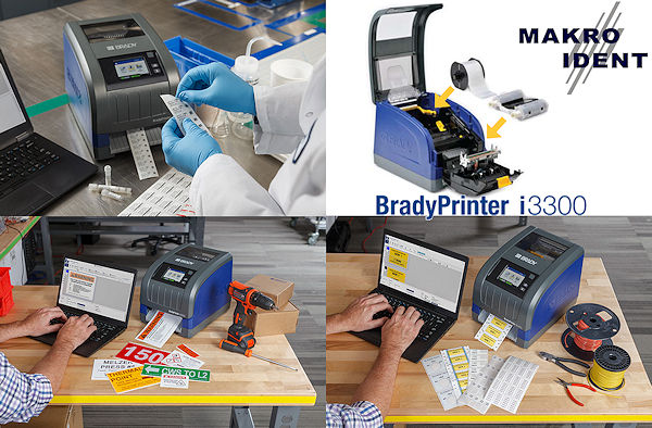 brady-drucker-i3300 Brady i3300 Etikettendrucker mit automatischer Materialerkennung
