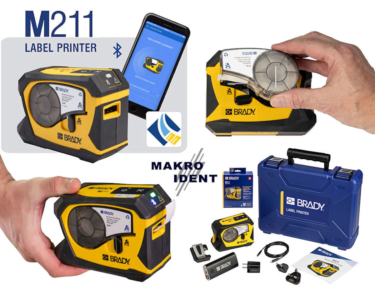 Mobiler Labor-Etikettendrucker Brady M211-LAB für Handy und Tablet