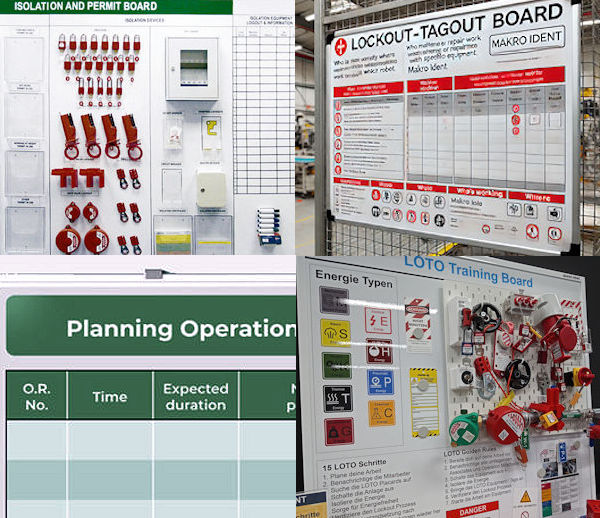 Lockout-Tagout Shadowboards und Whiteboards