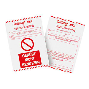 Scafftag Verbotshinweisschild